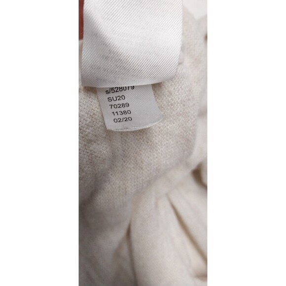 Ann Taylor Loft Womens Medium Sweater Cream Oatmeal Silver Metallic Trim LightWt - Picture 5 of 12